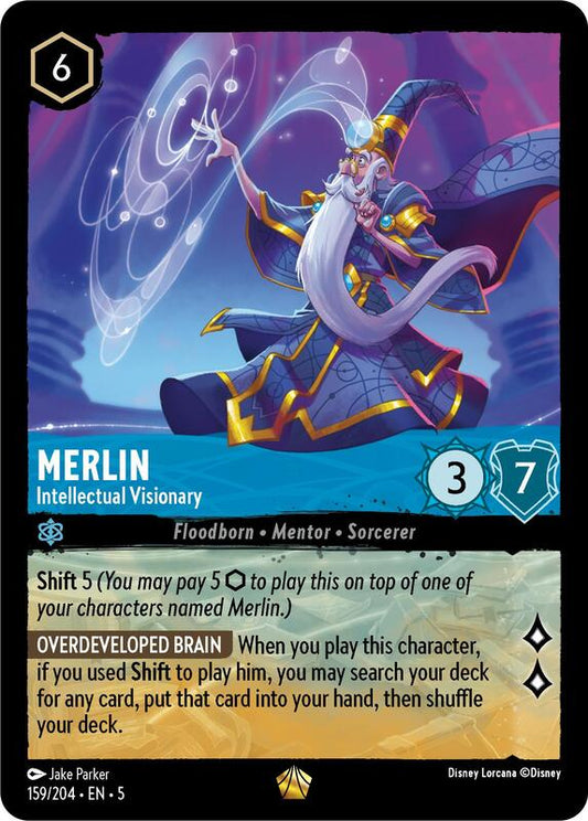 Disney Lorcana - Shimmering Skies - Merlin, Intellectual Visionary - Legendary - 159/204