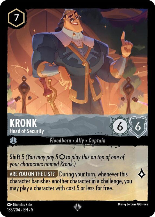 Disney Lorcana - Shimmering Skies - Kronk, Head of Security - Super Rare Foil