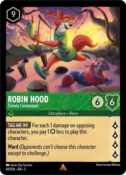 Disney Lorcana - Shimmering Skies - Robin Hood, Timely Contestant - Rare - 69/204