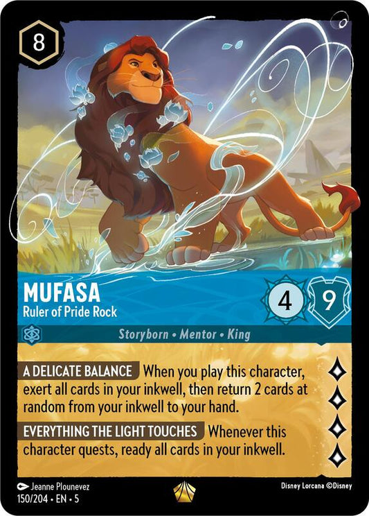 Disney Lorcana - Shimmering Skies - Mufasa, Ruler of Pride Rock - Legendary - 150/204