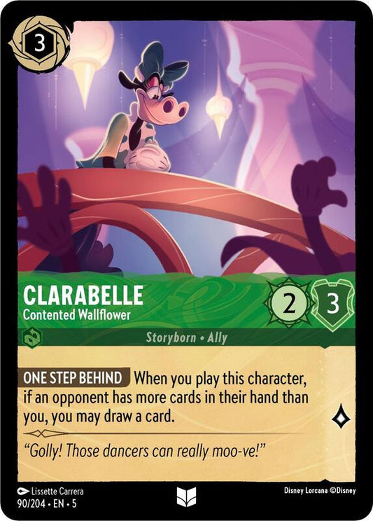 Disney Lorcana - Shimmering Skies - Clarabelle, Contented Wallflower - Uncommon Foil - 90/204