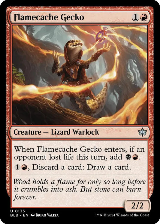 MTG: Bloomburrow - Flamecache Gecko - Uncommon - 0135