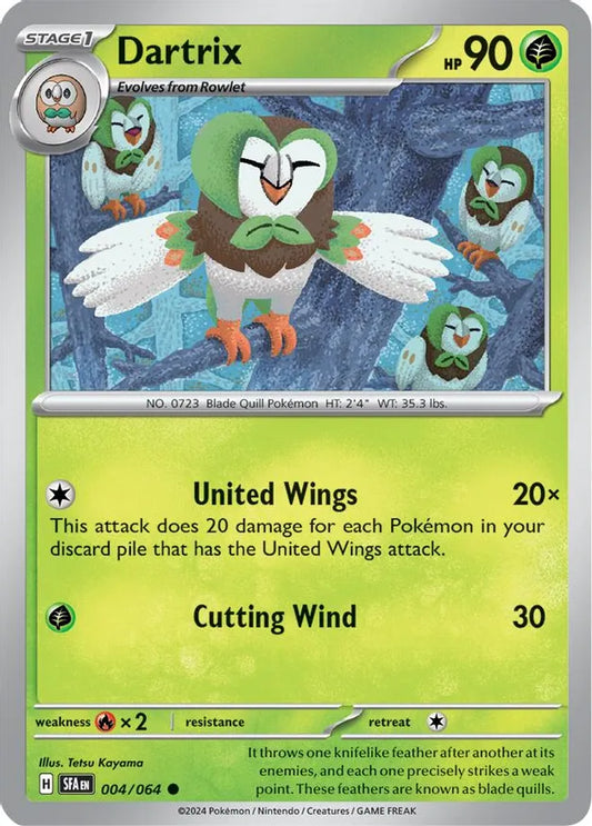 Pokemon TCG: Shrouded Fable - Dartrix - Reverse Holo Common - 004/064