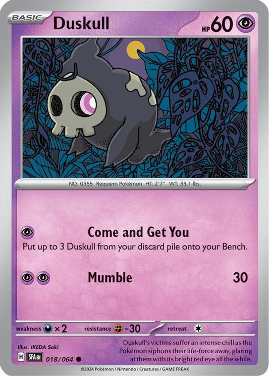 Pokemon TCG: Shrouded Fable - Duskull - Reverse Holo - Common - 018/064