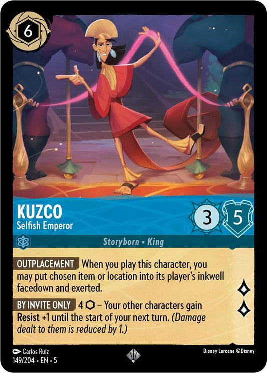 Disney Lorcana - Shimmering Skies - Kuzco, Selfish Emperor - Super Rare - 149/204