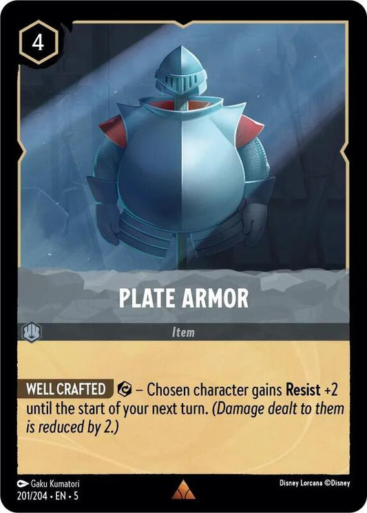 Disney Lorcana - Shimmering Skies - Plate Armor - Rare - 201/204