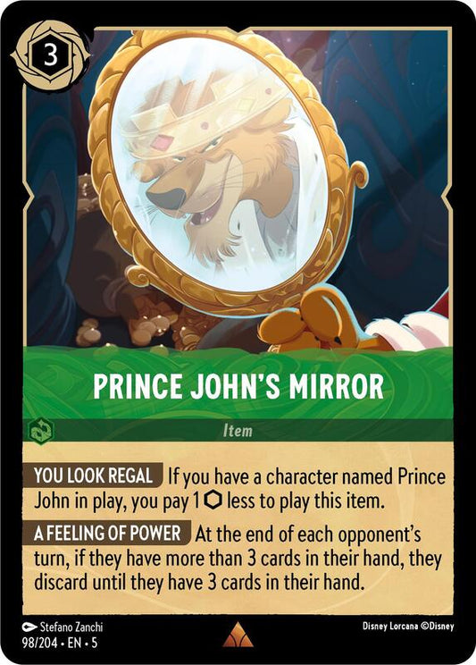 Disney Lorcana - Shimmering Skies - Prince Johns Mirror - Rare - 98/204