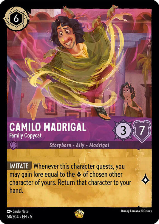 Disney Lorcana - Shimmering Skies - Camilo Madrigal, Family Copycat - Legendary - 58/204