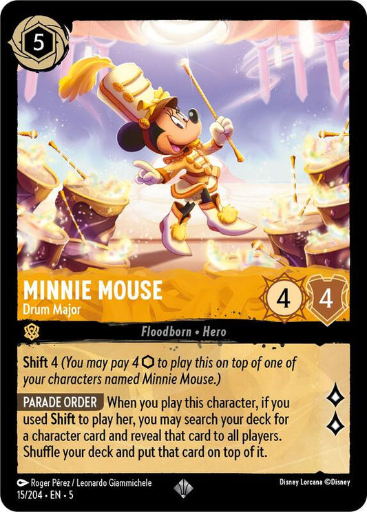 Disney Lorcana - Shimmering Skies - Minnie Mouse, Drum Major - Super Rare - 15/204