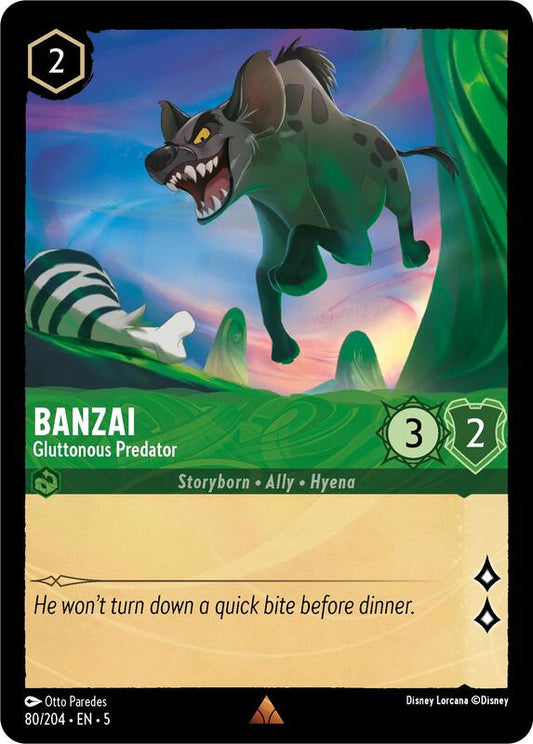 Disney Lorcana - Shimmering Skies - Banzai, Gluttonous Predator - Rare - 80/204