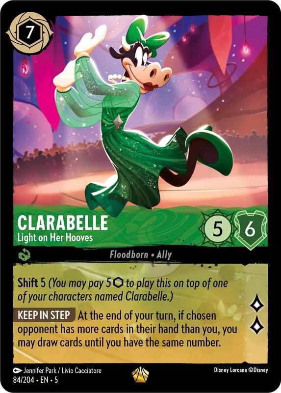 Disney Lorcana - Shimmering Skies - Clarabelle - Light on Her Hooves - Legendary Foil - 84/204