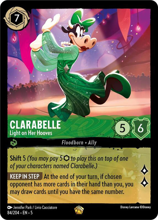 Disney Lorcana - Shimmering Skies - Clarabelle - Light on Her Hooves - Legendary - 84/204