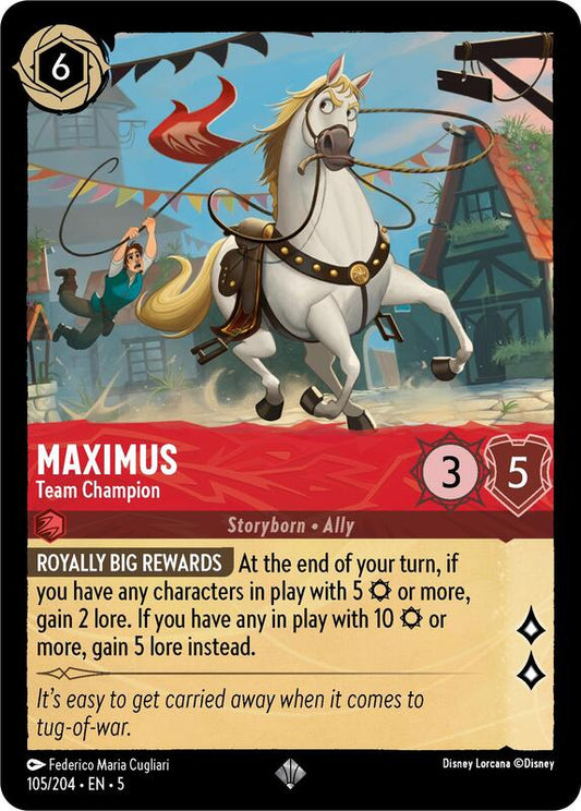 Disney Lorcana - Shimmering Skies - Maximus, Team Champion - Super Rare Foil - 105/204