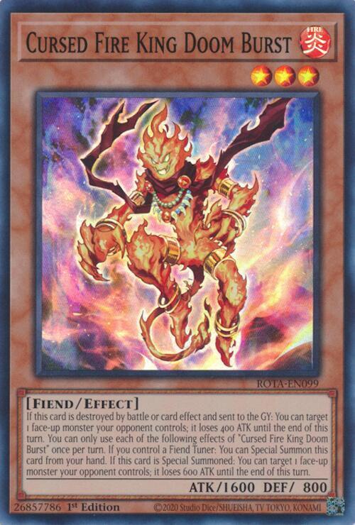 Yu-Gi-Oh! ROTA - Cursed Fire King Doom Burst - Super Rare - ROTA-EN099