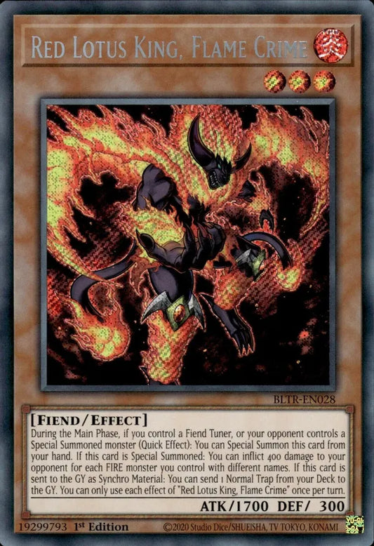 Yu-Gi-Oh! Battles of Legend: Terminal Revenge - Red Lotus King, Flame Crime - Secret Rare - BLTR-EN028