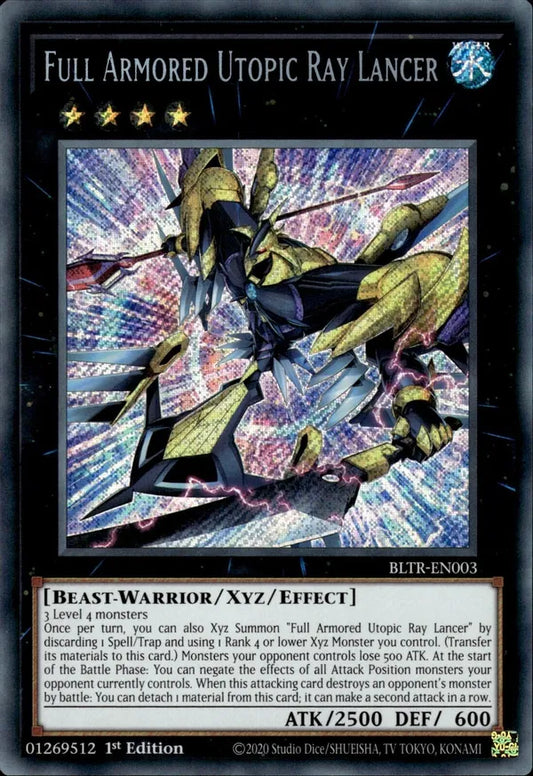 Yu-Gi-Oh! Battles of Legend: Terminal Revenge - Full Armored Utopic Ray Lancer - Secret Rare - BLTR-EN003